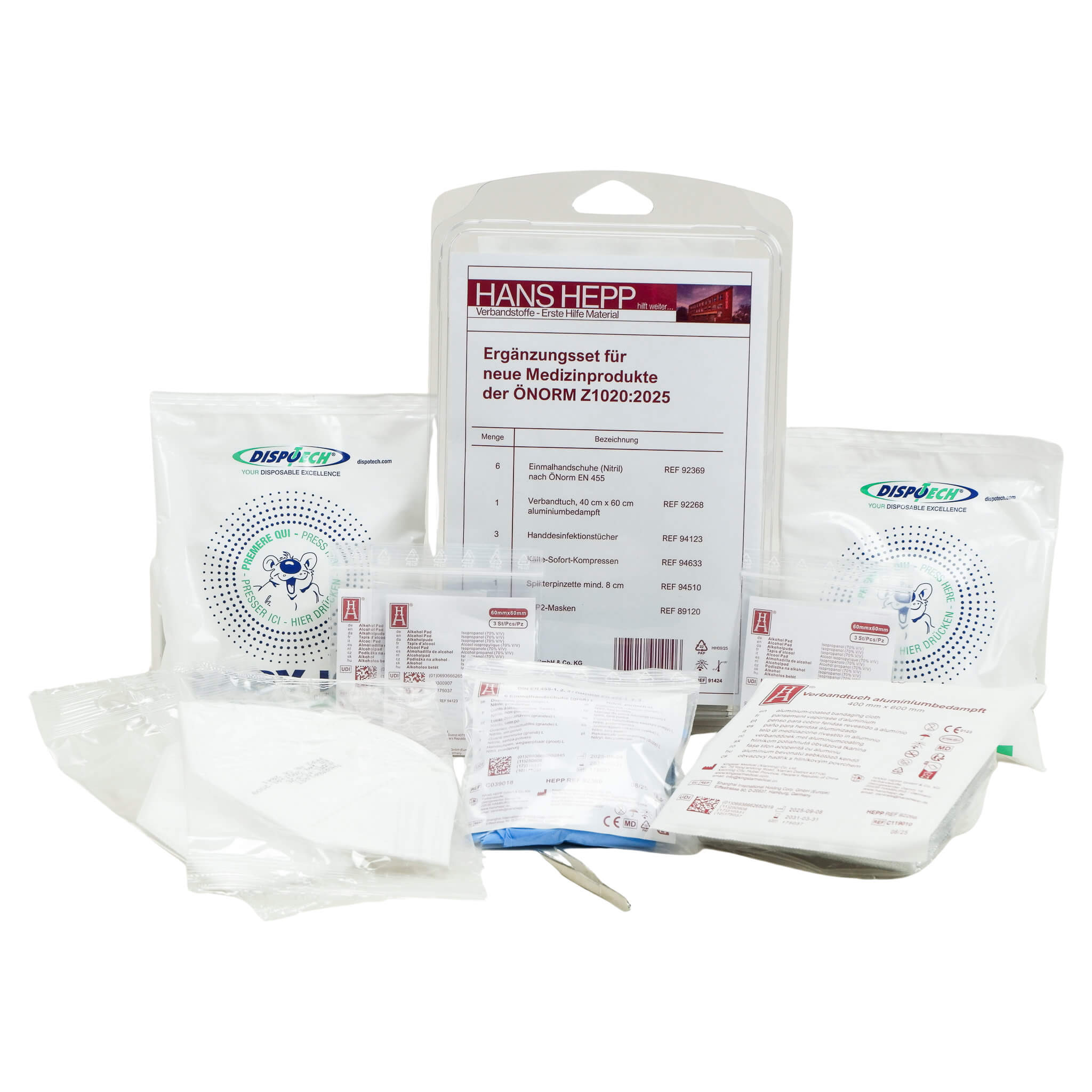 Ergänzungsset Erste-Hilfe-Koffer ÖNORM Z 1020:2025 für ältere Typ 2 Koffer