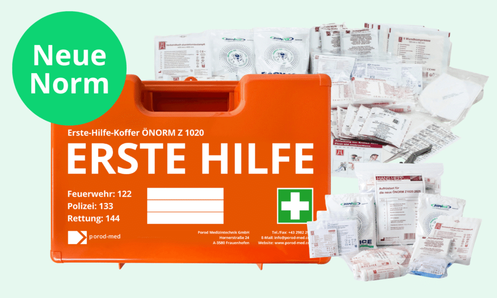 Neue ÖNORM Z 1020:2025
Erste Hilfe Koffer